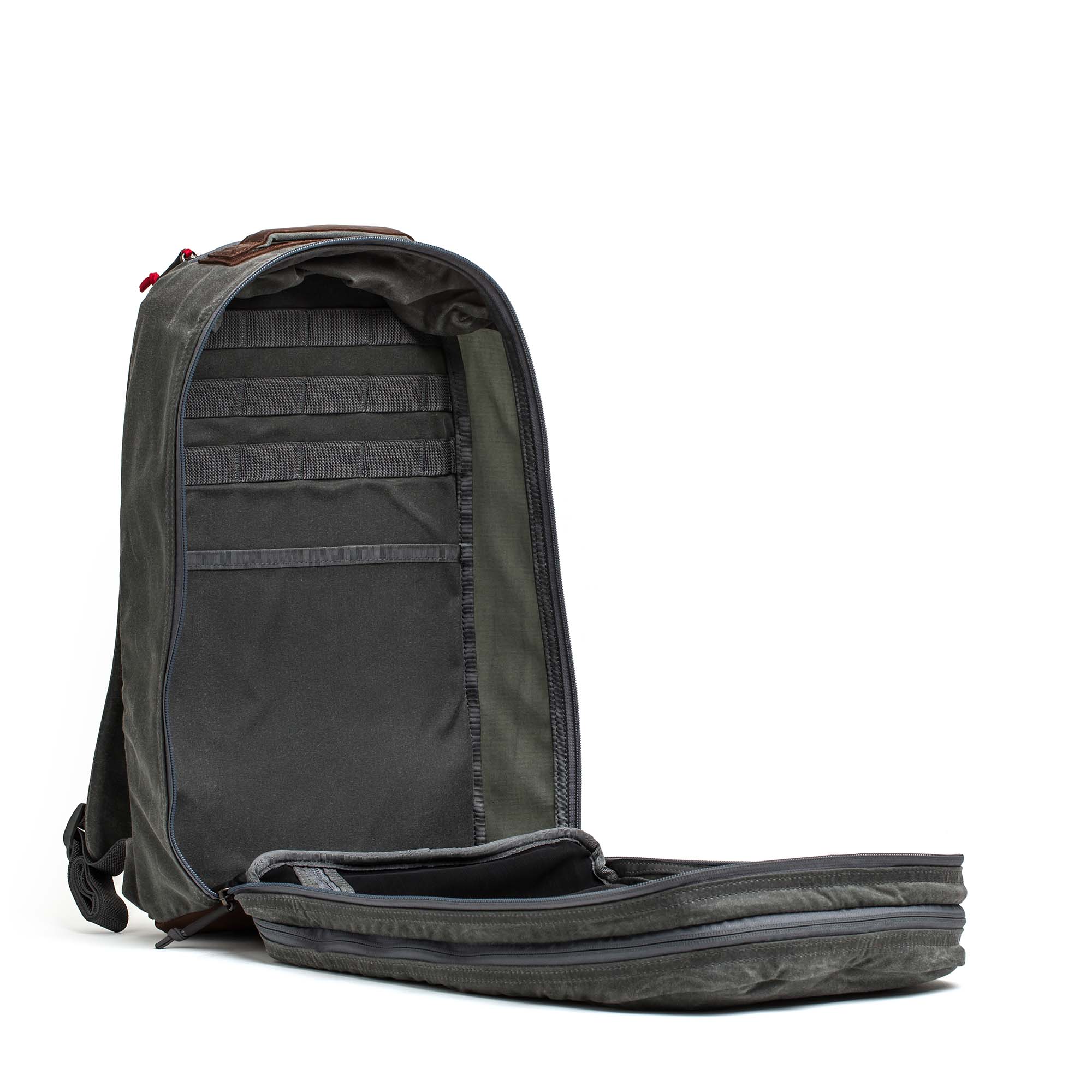 Double Compartment Bullet Ruck - Heritage Waxed Canvas - 18L - Image 16