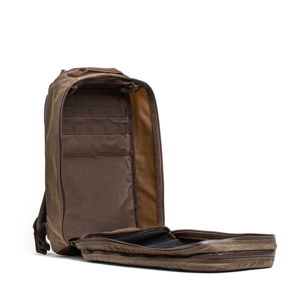 Double Compartment Bullet Ruck - Heritage Waxed Canvas - 18L - Image 3