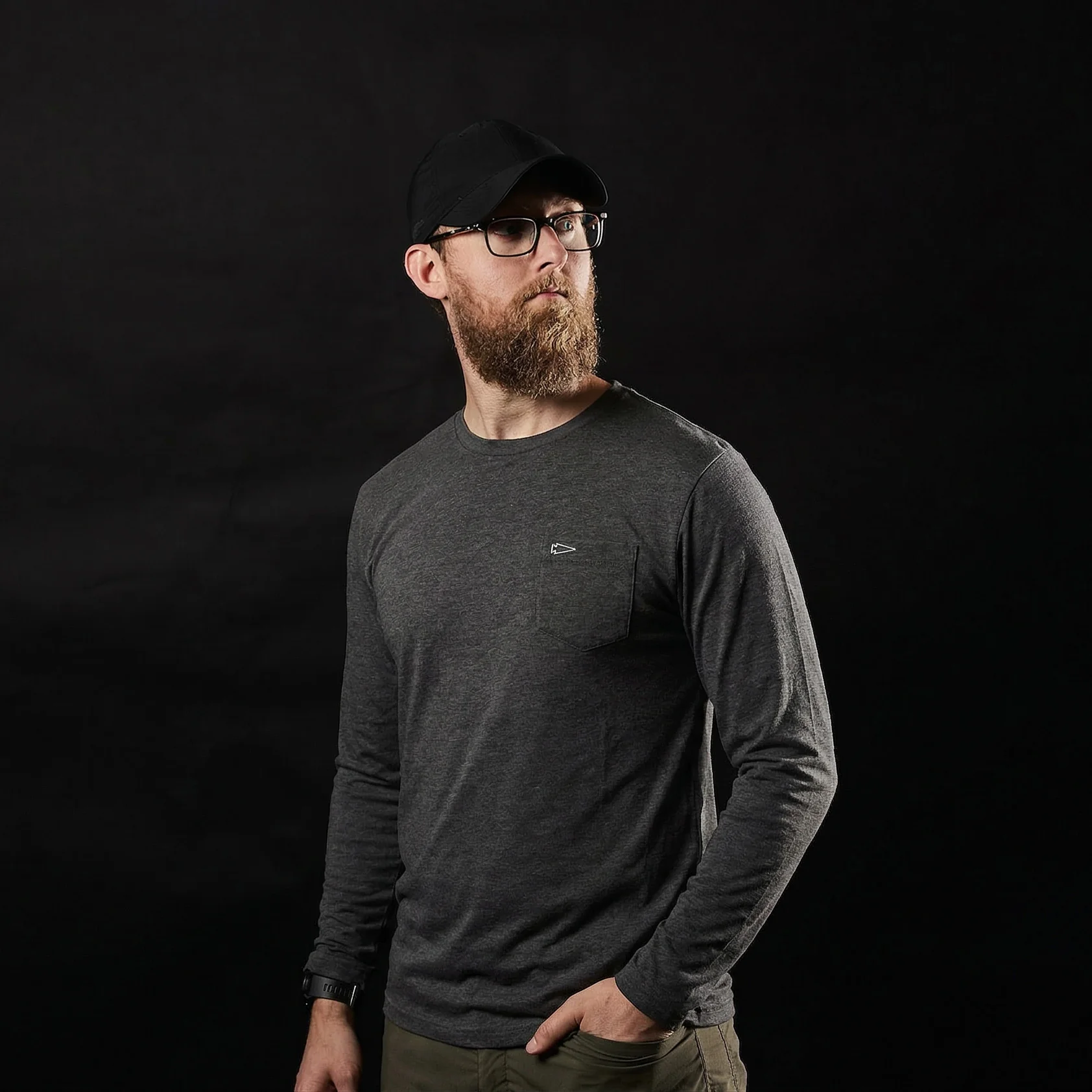 Men's Long Sleeve Pocket Tee - Tri-BlendX - Image 6