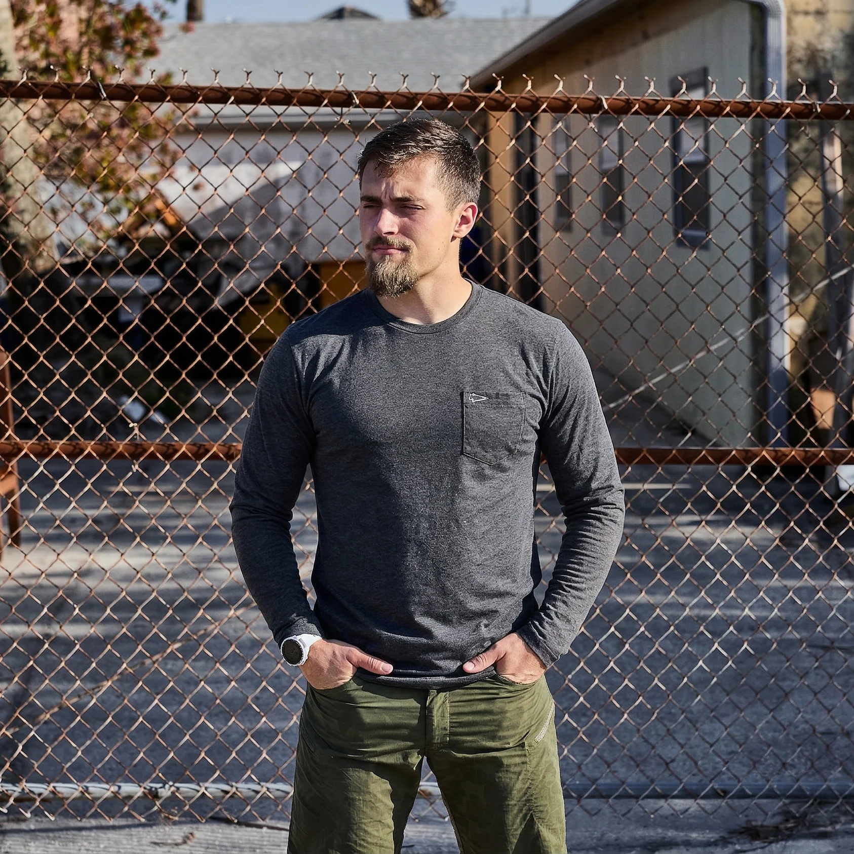 Men's Long Sleeve Pocket Tee - Tri-BlendX - Image 8
